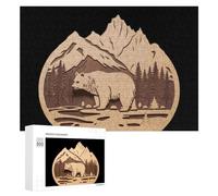Bear Wood Forests Mountain Puzzle for Adults Challenging Jigsaw Puzzles for Women Men 300 PCS
