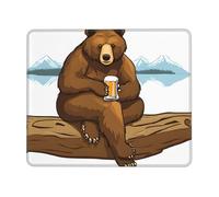 (Bear Working) 7 x 8.6 in Mousepad Non-Slip Rubber Base Mouse-Mat for Home Office Gaming