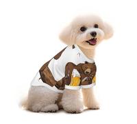 Bear Working Printed Everyday Soft Cotton Dog Short Sleeve T-Shirt For Chihuahuas & Teacup Puppies & Small Dogs Breeds Stretchy Cat Outfit
