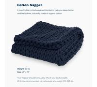 Bearaby Cotton Hand-Knit Weighted Blankets for Adults - Chunky Knit Blanket - Sustainable Breathable Organic Cooling Weighted Blanket - Machine Was