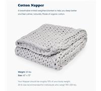 Bearaby Cotton Hand-Knit Weighted Blankets for Adults - Chunky Knit Blanket - Sustainable Breathable Organic Cooling Weighted Blanket - Machine Was