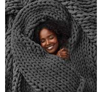 Bearaby Weighted Blanket 10 lbs (40"x64") - Asteroid Grey - Recycled Polyester - Eco-Friendly, Heavy Throw for Adults - Soft, Breathable, Sustainable Comfort
