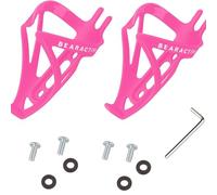 Bearactive 2 Pack Bike Bottle Holder with Fittings - 4 Screws, 4 Washers and 1 Wrench - Quick and Easy Install Lightweight Plastic Bottle Cages for Road and Mountain Bikes Pink (Pink)