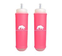 Bearactive 2 x Lightweight Running Water Bottle Soft Flask 500ml - TPU BPA Free Plastic, Leak Proof Foldable Water Bottle, Collapsible Water Bottle for Running Vests and Belts (Pink, 2 Pack - 500ml)
