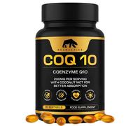 Bearactive CoQ10 Supplement 200mg Softgels - for Heart Health, Energy & Recovery - Powerful Q10 Coenzyme Ubiquinone - 30 Vegan Softgels with Coconut MCT Oil - Coenzyme Q10 High Strength