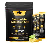 Bearactive Electrolytes Powder Sachets - Sugar-Free Hydration & Rehydration Drink - Lemon Lime Flavour - Electrolytes Sachets with Vitamins C & B12 - Vegan (30 Servings (Pack of 1), Lemon & Lime)