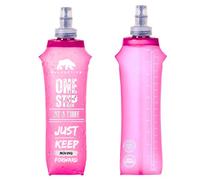 Bearactive Motivational Soft Flask 500ml, Lightweight Collapsible Water Bottle, Running Bottle BPA Free Plastic, Leak Proof Foldable Water Bottle for Running Vests & Belts (Pink 2 x Soft Flask)