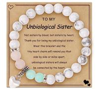 BEARAE Soul Sister Bracelet, Unbiological Sister Gifts for Women, Friendship Bracelet for Best Friend, Birthday, Christmas, Natural Stone Beaded, 7 Inch, One Size, Stone, Amethyst