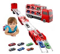 Bearbao Toddler Boy Toys for 2 3 4 5 6 Years Old Boys, 65 Inches Race Track for Boys Kids Die-Cast Transport Truck Car Toys, Toddler Car Toys Set for Kids Boys Girls
