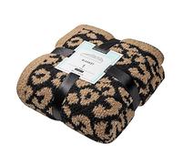 bearberry Fuzzy Leopard Knitted Throw Blanket Soft Cozy Warm Microfiber Blanket for Couch Sofa Bed Travel (Leopard, 50"x60")