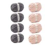bearberry Jumbo Chenille Yarn, Super Bulky 6 - Extra Plush & Skin-Friendly for Chunky Knit Blankets, Arm Knitting & Crocheting 8-Pack (8oz/25yd Per Skein), Machine Washable, Ultra Soft, Dark Grey&Pink