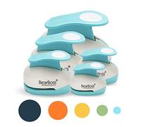 BearBoss 5 Circle Paper Punch, Handmade Scrapbook Paper Puncher, Different Size of Scrapbooking Punches Crafting Designs for Office Supplies, Card Making, DIY Albums Photos, Classic White