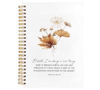 BearCake Behold I am Doing a New Thing Floral Christian Notebook Journal, Christian Gifts for Women, Bible Notebooks for Note Taking, Bible Journaling Notebook, Hardcover Spiral Notebook 5.5x8.3