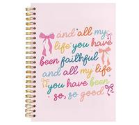 BearCake Coquette Bow Christian Notebook Journal, Religious Journal for Women, Christian Gifts for Women, and all My Life You Have Been Faithful Hardcover Spiral Notebook 5.5x8.3