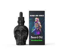 Beard and Bones - 60ml Beard Oil for Men | Nut Free | Natural Carrier Oils of Jojoba, Squalane and Sea Buckthorn Oil | Black Glass Skull | Choice of 6 Scents (Woodland Elixir)