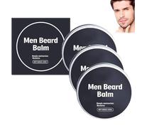 Beard Balm for Men, 2025 Upgraded Natural Beard Care Blends Beard Oil Leave-In Beard Wax Conditioner Facial Hair Moisturiser for Softening Hair, Eliminating Beard Dandruff, Healthy Beard Growth (3PC)