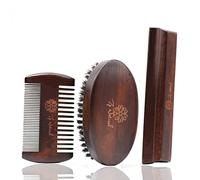 Beard Brush & Beard Kit Set for Men w/Beard Comb, Beard Brush for Men, Beard Bar - Clean Up Beard Trimmings From Sinks and Countertops After Shaving - Beard Growth Care Gifts for Men