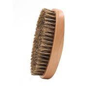 Beard Brush - Boar Bristle Brush with Solid Wood Handle for Firm Bristles to Tame and Soften Facial Hair (Brown)