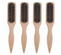 Beard Brush Mustache Brush Wood Handle Professional Grooming Tool for Men Barbershop Styling 4pcs Set Ergonomic Design