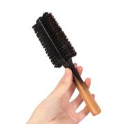 Beard Brush with Nylon Bristles, Nylon Boar Bristle Brush, Straight Double Sided Moustache Hair Brush with Wooden Handle | Men's Hairstyle Brush for Grandma