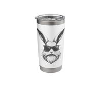 Beard Bunny Face with Sunglasses Easter Day 2024 Men Boy Kid Stainless Steel Insulated Tumbler