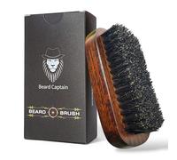 Beard Captain Beard Brush for Men's Grooming - Retro Rectangular Wooden Handle with 100% Boar Bristles Facial Hair & Mustache Cleaning