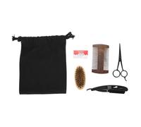 Beard Care Set Style Men Comb Brush Scissors Kit Modeling Cleaning Repair Set Canvas Bag