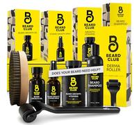 Beard Club Advanced Beard Growth Kit - Derma Roller, Beard Oil, Vitamins and Beard Spray, Beard Shampoo and Beard Brush - Gift Set