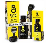 Beard Club Premium Derma Roller & Beard Growth Oil - Microneedling Roller with 540 Titanium Microneedles for Face, Body and Scalp - Beard Roller with Sandalwood & Cedar Beard Oil