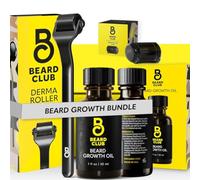 Beard Club Premium Derma Roller & Beard Growth Oil - Microneedling Roller with 540 Titanium Microneedles for Face, Body and Scalp - Beard Roller with Sandalwood & Cedar Beard Oil