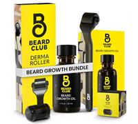 Beard Club Premium Derma Roller & Beard Growth Oil - Microneedling Roller with 540 Titanium Microneedles for Face, Body and Scalp - Beard Roller with Sandalwood & Cedar Beard Oil