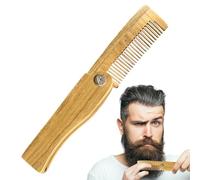 Beard Comb for Men,Small Folded Moustache Comb | Wooden Folding Pocket Beard Combs for Men, Portable Combs, Anti-Static Styling for