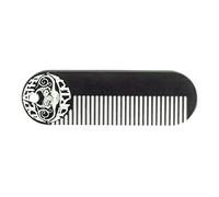 Beard Comb Or Fine Tooth Moustache Pocket Stainless Metal Powder Coated Black Keychain Mustache Comb For Men - 3.25 x 1 Inches by Death Grip