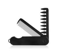 Beard Comb - ShiningUU 2-in-1 Folding Pocket Comb for Men, Black Fine Tooth & Wide Tooth Travel Combs with Flip Design, Styling Mens Combs for Everyday Hair, Beard & Mustache Grooming