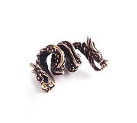 Beard / Dreadlock Bead, Bronze Two-Headed Dragon