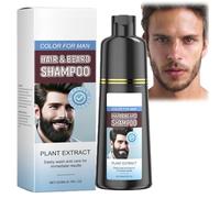 Beard Dye for Men,Beard Colour & Hair Dye Shampoo 3-in-1,Black Beard Dye for Natural Gray Coverage,Men's Hair Colour,Gentle Mustache & Beard Dye,Temporary & Halloween Use,200ml