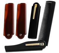 Beard, Fine Tooth comb and 4 Pack, Pocket comb for Travel, Folding Comb for Crafting, 9.25x2.5x1/17x2.5x1