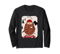 Beard Game Strong Lumberjack - Funny Bearded Man Dad Gift Long Sleeve T-Shirt