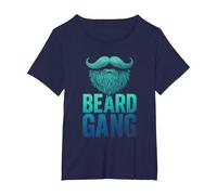 Beard Gang - Funny Beard Lovers Styling Beards T-Shirt, Women's Plus, Navy Blue, 3X