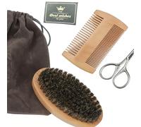 Beard Grooming Kit Brush Comb Scissors, Fathers Day Birthday Gift for Men (Colorful-1)