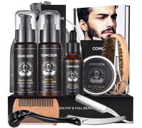 Beard Grooming Kit for Men, 12 in 1 Beard Growth Kit with Beard Roller, Beard Care Kit with Beard Oil, Beard Shampoo, Beard Conditioner, Beard Brush, Beard Balm, Beard Comb, Scissors, Gifts for Him