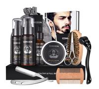 Beard Grooming Kit for Men, 12 in 1 Beard Growth Kit with Beard Roller, Beard Set with Beard Oil, Beard Shampoo, Beard Conditioner, Beard Brush, Beard Balm, Beard Comb, Scissors, Gifts for Him