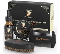 Beard Grooming Kit for Men Complete Set with Beard Oil, Beard Balm, Beard Brush, Beard Comb & Beard Scissors. Cologne Scented made with Jojoba Oil and