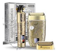 Beard Grooming Kit T Liner Trimmer Electric Razor for Men Zero Gapped Barber Liners Clipper Bald Shavers with Guards Foil Head Ultra Close Heavy Duty Powerful Rechargeable Smart LED Display Waterproof