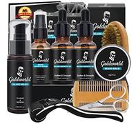 Beard Growth Grooming Care Kit for Men w/Derma Roller Hair Growth,Fathers Gifts Day Set for Dad Him Stocking Fillers Mens Boyfriend Husband w/Beard Oil,Beard Wash/Shampoo,Balm/Wax Comb Brush