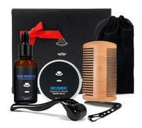 Beard Growth Kit, Beard Grooming Kit for Men W/Beard Roller,Atural Ingredients Beard Growth Serum, Beard Balm, Beard Comb, Stimulate Beard Growth With This Beard Care Kit, Gifts For Men
