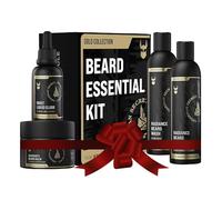 Beard Growth Kit for Men by The Beard Struggle - Essential Beard Kit includes Beard Balm, Beard Oil, Beard Wash & Beard Conditioner - Beard Grooming Kit for Men - Gold Collection - Asgardian Secret