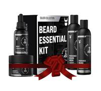 Beard Growth Kit for Men by The Beard Struggle - Essential Beard Kit includes Beard Balm, Beard Oil, Beard Wash & Beard Conditioner - Beard Grooming Kit for Men - Silver Collection - Viking Storm