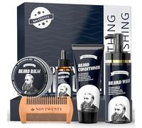 Beard Growth Kit - Mobiuty Men's Beard Care Kit with Natural Ingredients, Includes Beard Wash, Beard Oil, Beard Conditioner, Beard Balm and Beard Comb, Gift Set for Boyfriend Husband Fathers