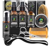 Beard Growth Kit w/Beard Wash,2 Pack Beard Growth Serum,Beard Growth Oil,Beard Balm,Comb,Brush,Scissor,Bag,E-Book,Beard Care Grooming Kit Christmas Stocking Fillers Gifts for Men Him Dad Husband